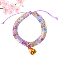 HKM-7447101 Japanese Cartoon Style Pet Collar with Bell - Various Floral and Print Designs
