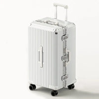 HKM-744787 4-Piece Large Travel Suitcase Set with Leather Wheels and TSA Locks