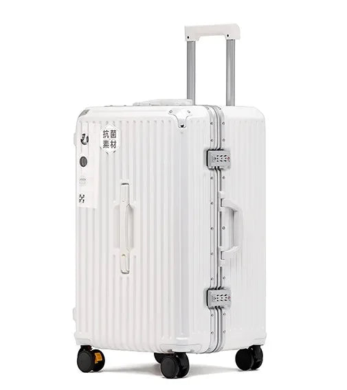 HKM-744787 4-Piece Large Travel Suitcase Set with Leather Wheels and TSA Locks