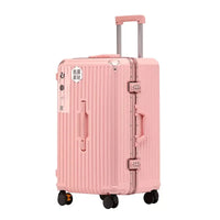 HKM-744787 4-Piece Large Travel Suitcase Set with Leather Wheels and TSA Locks