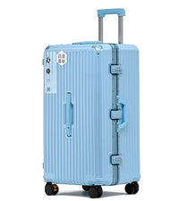 HKM-744787 4-Piece Large Travel Suitcase Set with Leather Wheels and TSA Locks