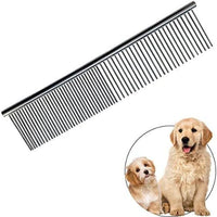 HKM-744915 Stainless Steel Pet Grooming Comb with Rounded Ends for Tangle and Knot Removal in Dogs and Cats