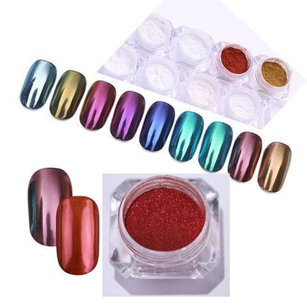 HKM-745043 Mirror Nail Glitter Powder - 2ml Metallic Plating Texture for Stunning Nail Art