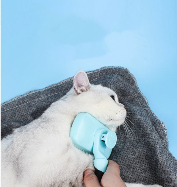 HKM-7450685 Automatic Hair Removal Comb for Cats and Small Dogs - Stainless Steel, Rubber, Plastic, Compact Design 10.5*18CM