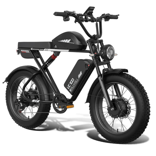 HKM-745107 20" Dual Motor Off-Road Electric Bicycle - 2000W Hybrid Mountain E-Bike with 7-Speed and Dual Suspension