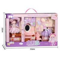 HKM-745235 Fantasy DIY Dress Up Dolls Gift Set - Cute Educational Princess Toy for Ages 0 to 14 Years