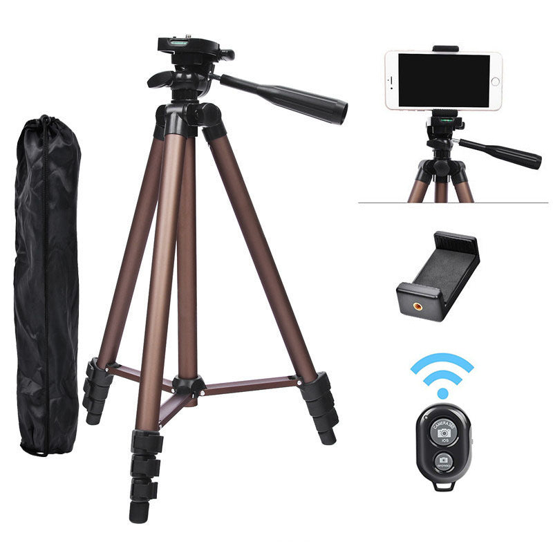 HKM-745299 Portable Mobile Bluetooth Tripod for iPhone, 1.3M Aluminum Alloy Live Broadcast Stand with Phone Holder