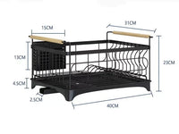 HKM-745299 Stainless Steel Kitchen Dish Rack Drainer - Model BKW-1073, Versatile Design for Home and Restaurant Use