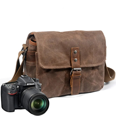 HKM-745427 Waterproof Batik Canvas Micro Shoulder Bag for Digital SLR Photography