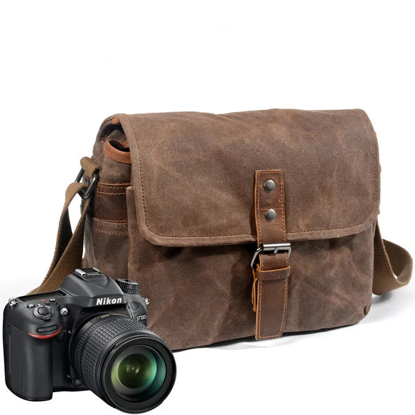 HKM-745427 Waterproof Batik Canvas Micro Shoulder Bag for Digital SLR Photography