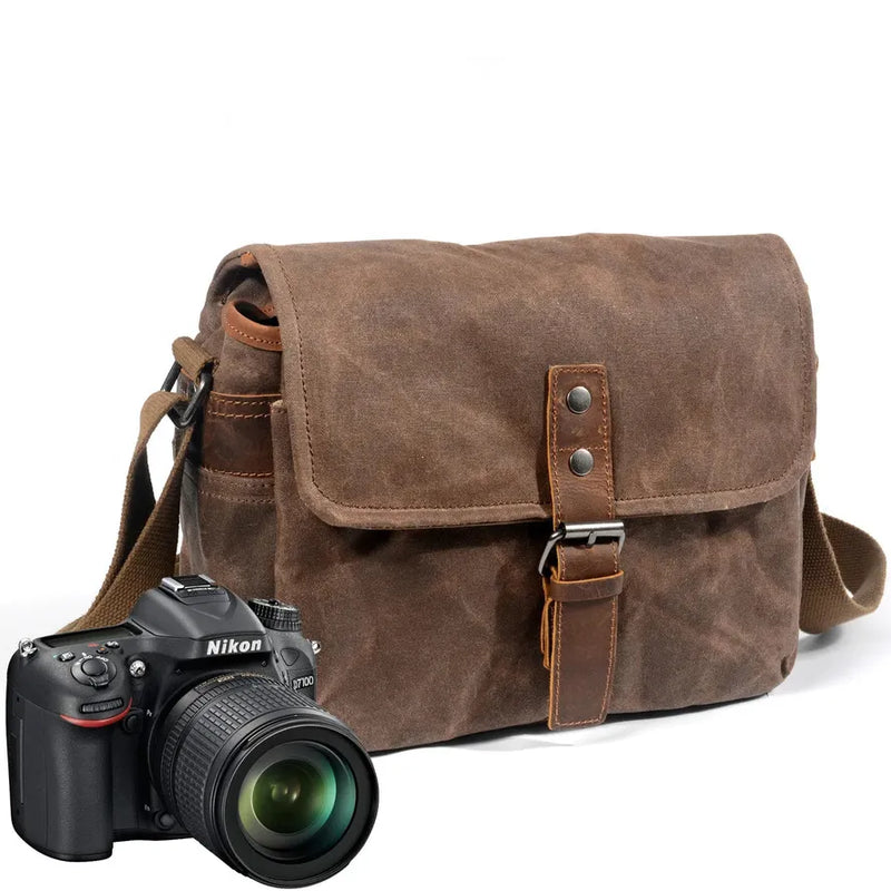 HKM-745427 Waterproof Batik Canvas Micro Shoulder Bag for Digital SLR Photography