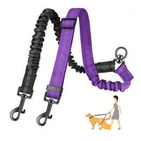 HKM-7454653 Retractable Dog Rope Leash for Two Dogs - Durable Nylon, Multiple Colors