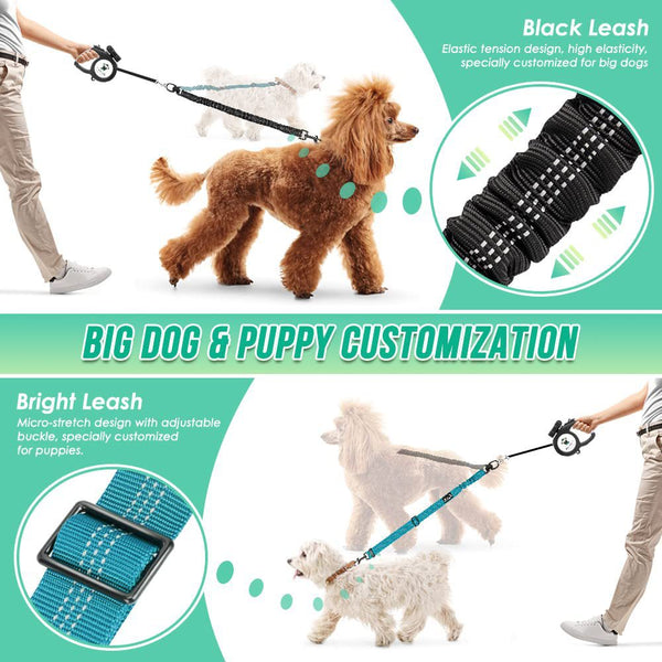 HKM-7454653 Retractable Dog Rope Leash for Two Dogs - Durable Nylon, Multiple Colors