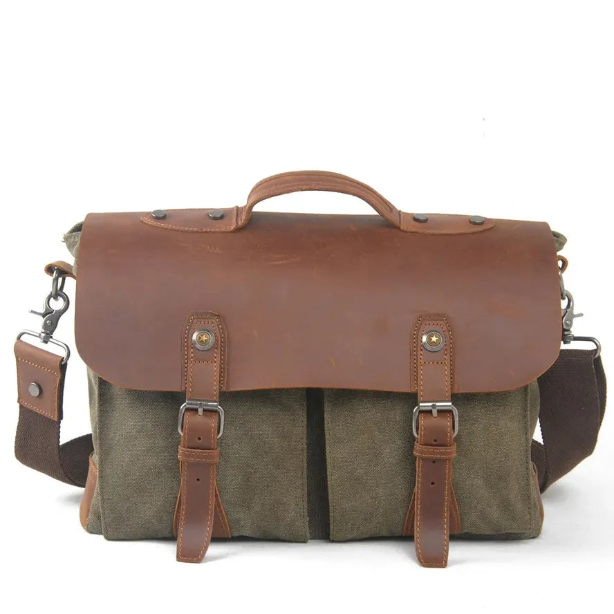 HKM-745619 Leather Laptop Briefcase Tote Bag for Men - Versatile and Stylish Office Bag