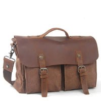 HKM-745619 Leather Laptop Briefcase Tote Bag for Men - Versatile and Stylish Office Bag