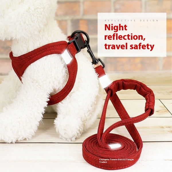 HKM-7456317 Dog Rope Leash Vest Style for Cats - Available in Multiple Colors and Sizes