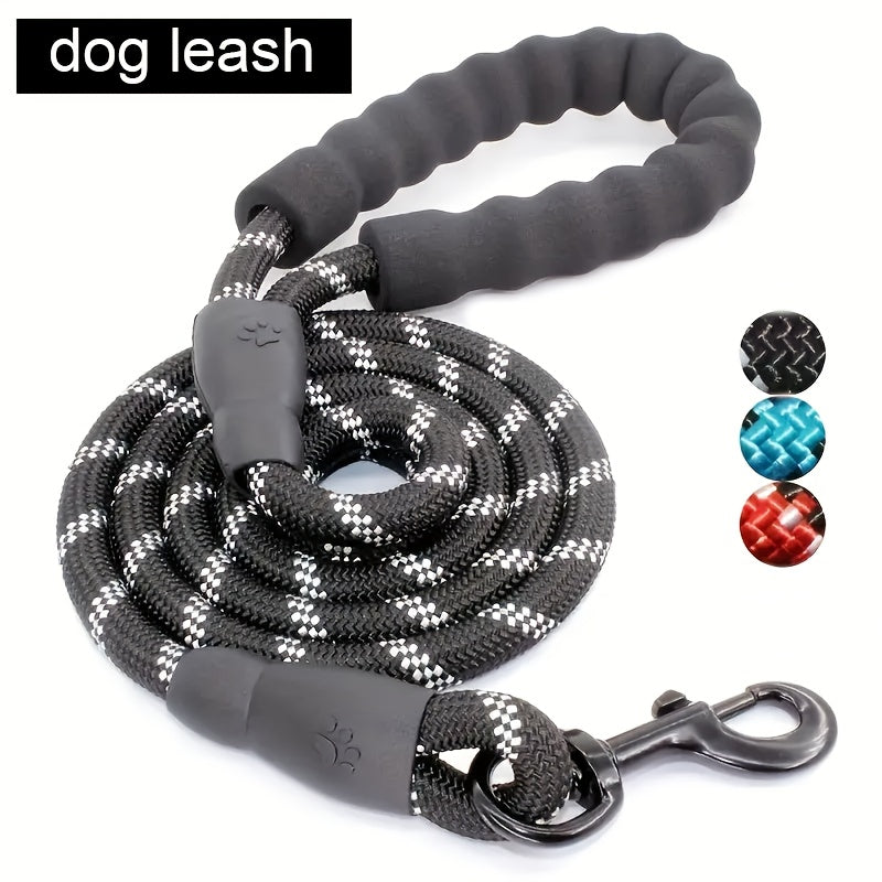HKM-7458109 Dogs Leash with Padded Handle and Reflective Stitching for Comfortable Jogging and Training