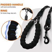 HKM-7458109 Dogs Leash with Padded Handle and Reflective Stitching for Comfortable Jogging and Training