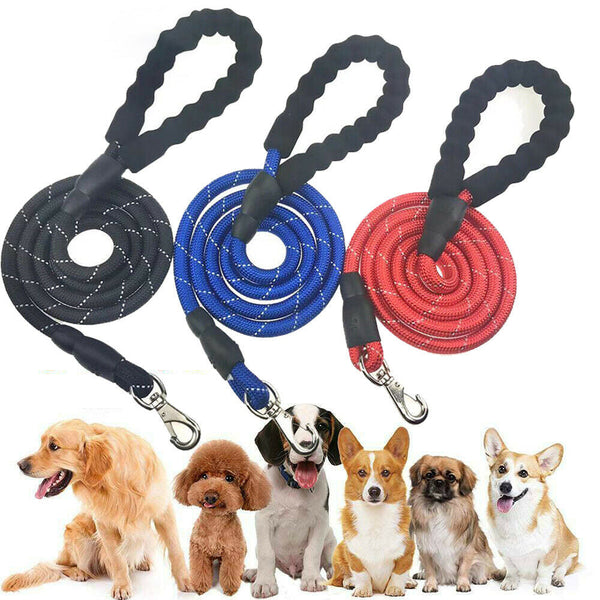 HKM-7458109 Dogs Leash with Padded Handle and Reflective Stitching for Comfortable Jogging and Training