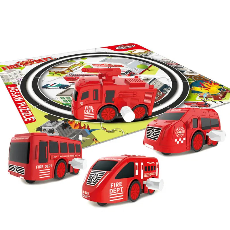 HKM-745811 Clockwork Car DIY Puzzle Track Toy Set for Kids Ages 2-7, Educational Assembly Game