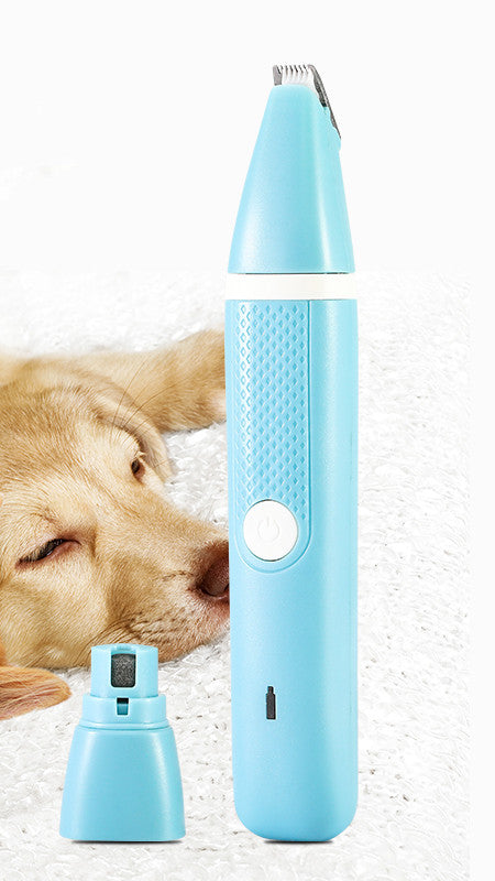 HKM-7458621 Dual-Purpose Pet Nail Polisher and Hair Trimmer with USB Charger and Accessories
