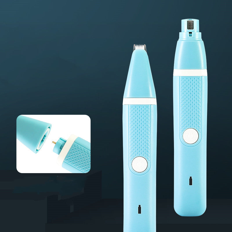 HKM-7458621 Dual-Purpose Pet Nail Polisher and Hair Trimmer with USB Charger and Accessories
