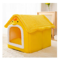 HKM-7458877 Cartoon Style Fully Enclosed Cat Litter Nest in Cute Chick Design - Available in Yellow, Green, Gray