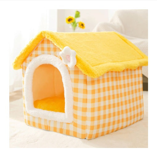 HKM-7458877 Cartoon Style Fully Enclosed Cat Litter Nest in Cute Chick Design - Available in Yellow, Green, Gray