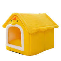 HKM-7458877 Cartoon Style Fully Enclosed Cat Litter Nest in Cute Chick Design - Available in Yellow, Green, Gray