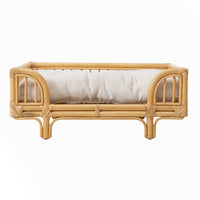 HKM-7459261 Natural Rattan Handmade Square Dog Bed in Wood Color