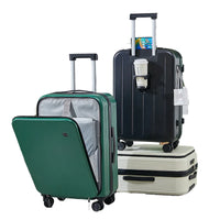 HKM-745939 20-Inch Expandable Suitcase with Laptop Stand and Wheels for Travel