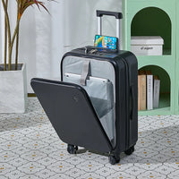 HKM-745939 20-Inch Expandable Suitcase with Laptop Stand and Wheels for Travel