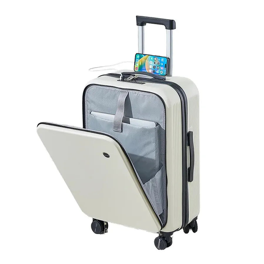 HKM-745939 20-Inch Expandable Suitcase with Laptop Stand and Wheels for Travel