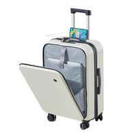 HKM-745939 20-Inch Expandable Suitcase with Laptop Stand and Wheels for Travel