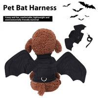 HKM-7460285 Cool Black Bat Wings Costume for Pets with Traction Rope