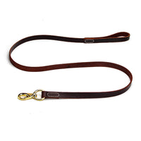 HKM-7460413 Cowhide Leather Dog Leash for Medium and Large Dogs - 1.6cm or 2.0cm Wide, Available in Black and Brown