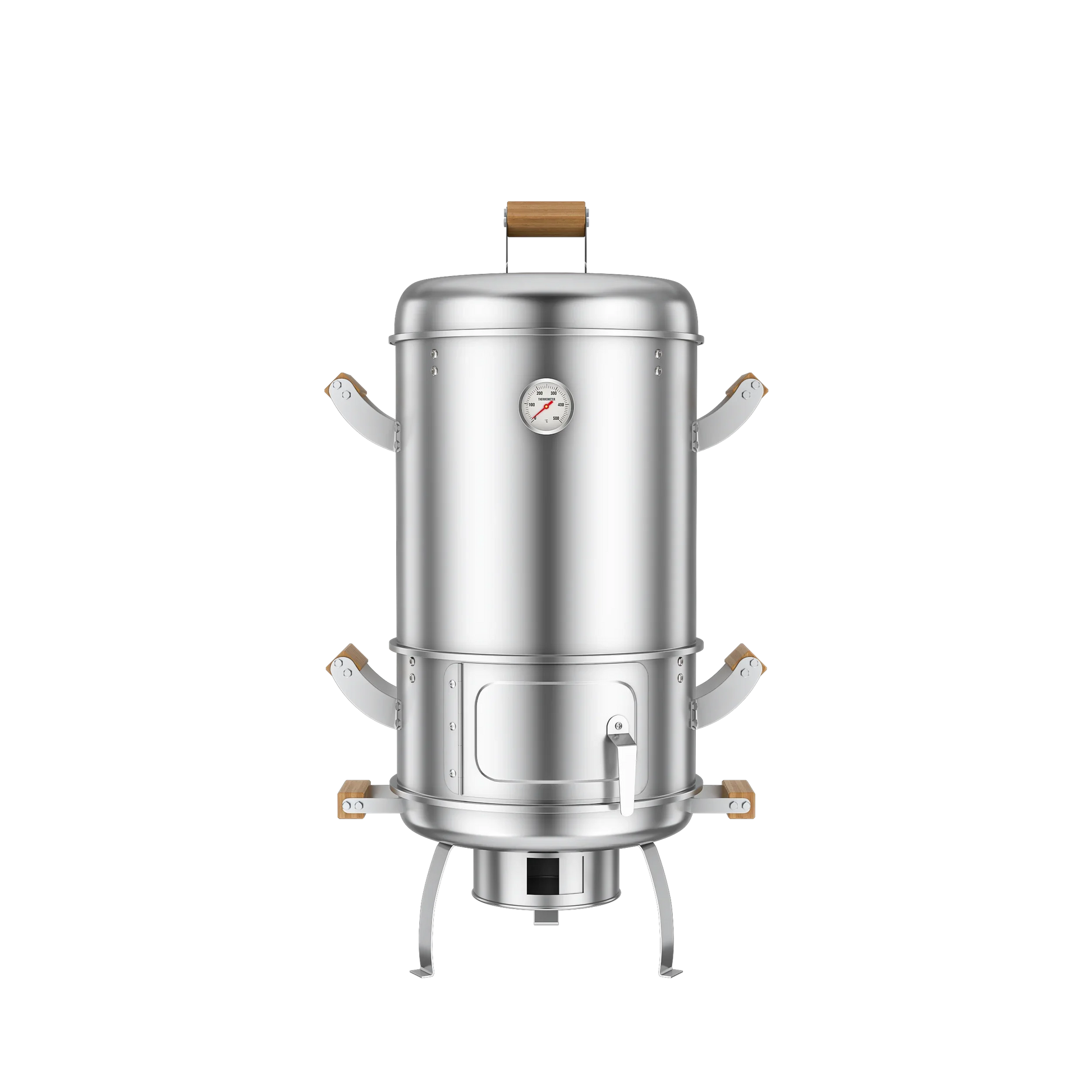 HKM-746067 304 Stainless Steel Portable Charcoal BBQ Grill and Chicken Roaster, 3-in-1 Multi-functional Design, Detachable Accessories