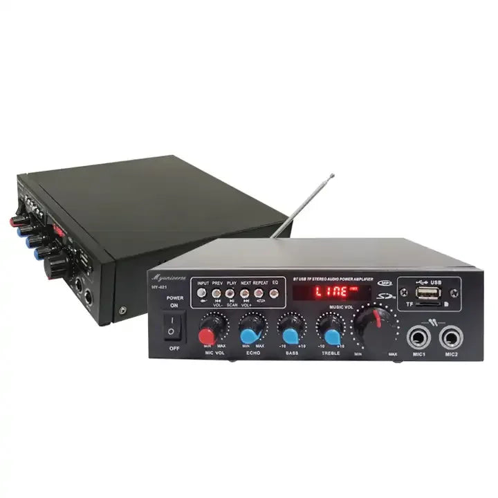 HKM-746067 Bluetooth Power Amplifier for 12V Car and Home Audio Systems with Digital Stereo Receivers and MIC Support