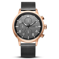 HKM-746067 Men's Multifunctional Chronograph Waterproof Watch with Stainless Steel Strap