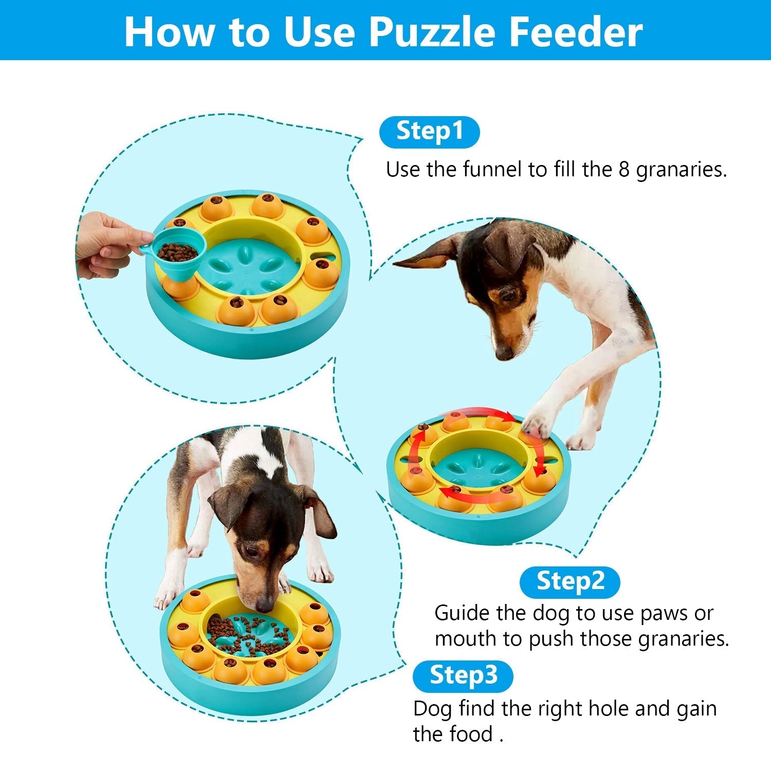 HKM-7460797 Interactive Dog Puzzle Feeder with Slow Feed Function for IQ Training and Mental Enrichment
