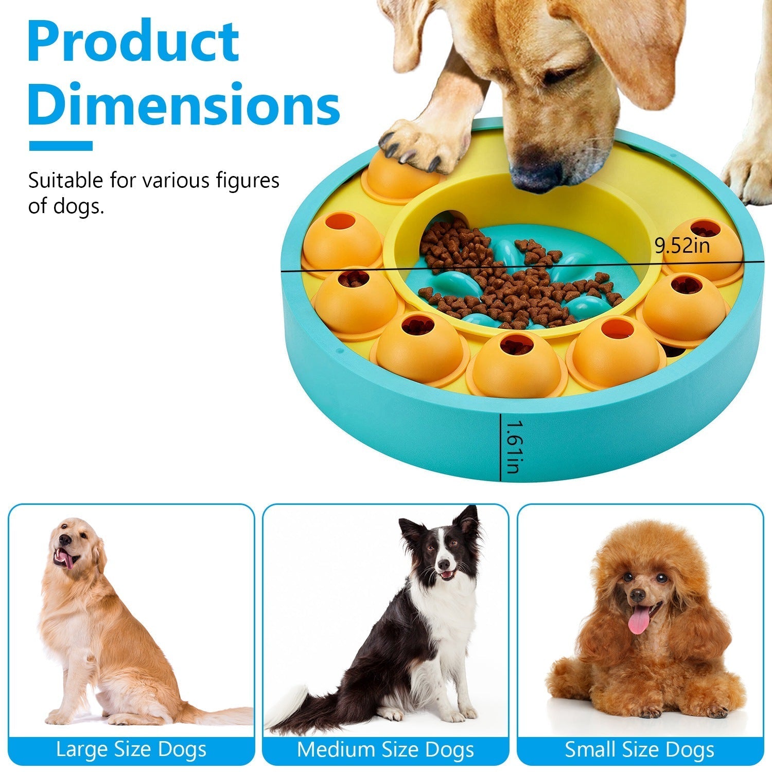 HKM-7460797 Interactive Dog Puzzle Feeder with Slow Feed Function for IQ Training and Mental Enrichment