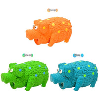 HKM-7461437 Durable Latex Pig Dog Toy with Sound, Bite-Resistant Molar Design, Available in Green, Orange, and Blue