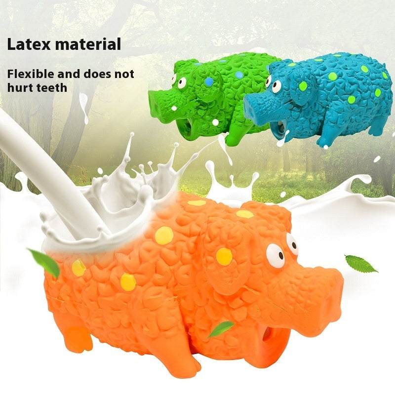 HKM-7461437 Durable Latex Pig Dog Toy with Sound, Bite-Resistant Molar Design, Available in Green, Orange, and Blue