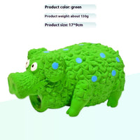 HKM-7461437 Durable Latex Pig Dog Toy with Sound, Bite-Resistant Molar Design, Available in Green, Orange, and Blue