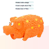 HKM-7461437 Durable Latex Pig Dog Toy with Sound, Bite-Resistant Molar Design, Available in Green, Orange, and Blue