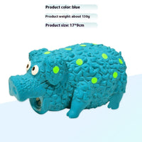 HKM-7461437 Durable Latex Pig Dog Toy with Sound, Bite-Resistant Molar Design, Available in Green, Orange, and Blue