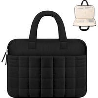 HKM-746259 Chic Quilted Puffer Laptop Sleeve Bag with Fluffy Puffy Sleeve Design