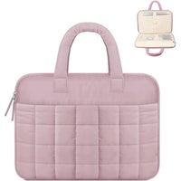 HKM-746259 Chic Quilted Puffer Laptop Sleeve Bag with Fluffy Puffy Sleeve Design