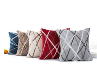 HKM-746387 Modern Striped Chenille Cushion Cover 45x45cm with Zipper Closure
