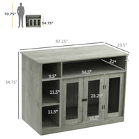 HKM-7464253 47-Inch Dog Crate Furniture with Storage and Adjustable Shelf for Medium to Large Dogs